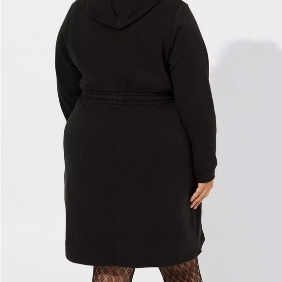 TORRID Mini Fleece Hoodie Black Sweatshirt Dress - Picture 2 of 4